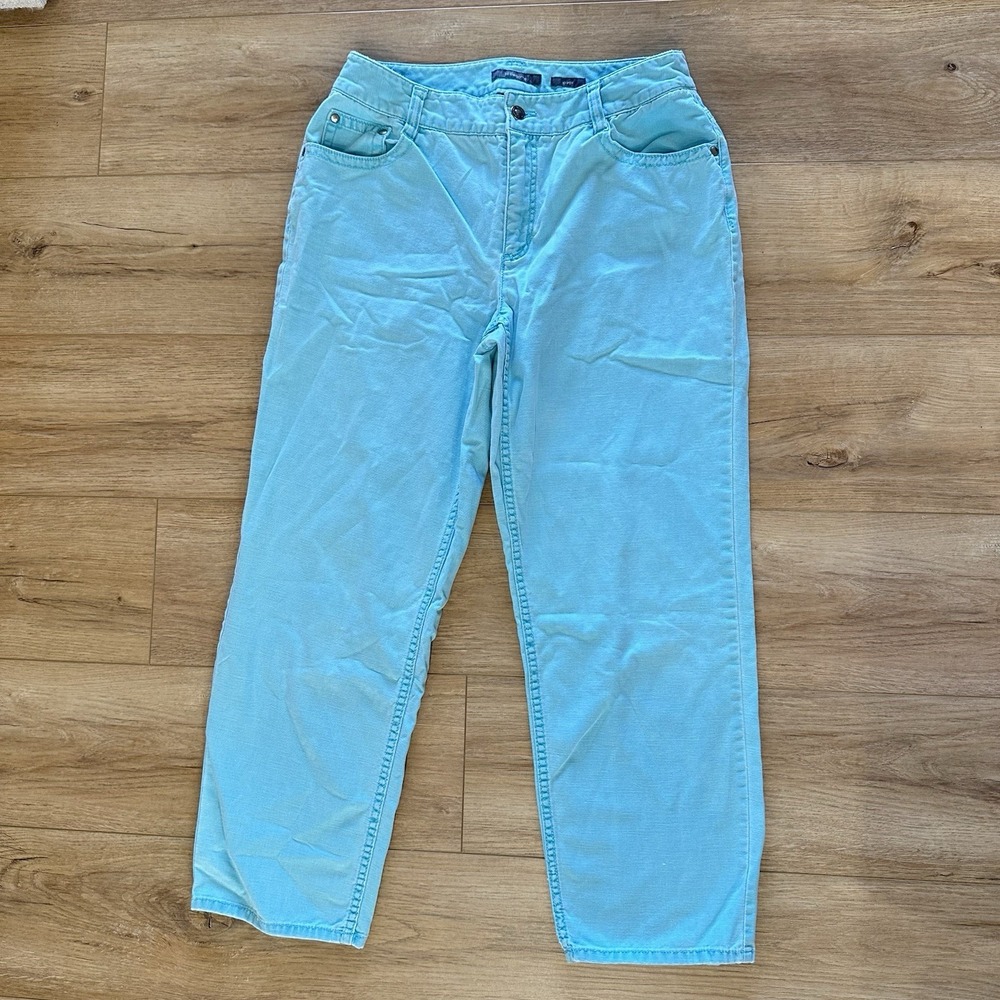Women's Liz Claiborne Turquoise Mineral Wasn't Denim Jeans Straight 12R Petite